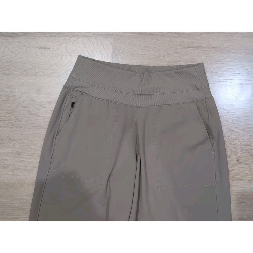 Athleta Women's Sz Medium Tan Brownstone Beige Venice High Rise Wide Leg Pant - Picture 3 of 7